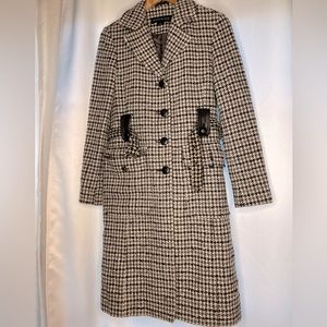 Keneth Cole Houndstooth Long Coat